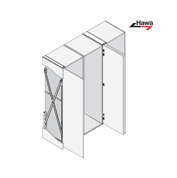 HAWA#CONCEPTA25/荷重25kg(門厚50mm)掀門滑軌